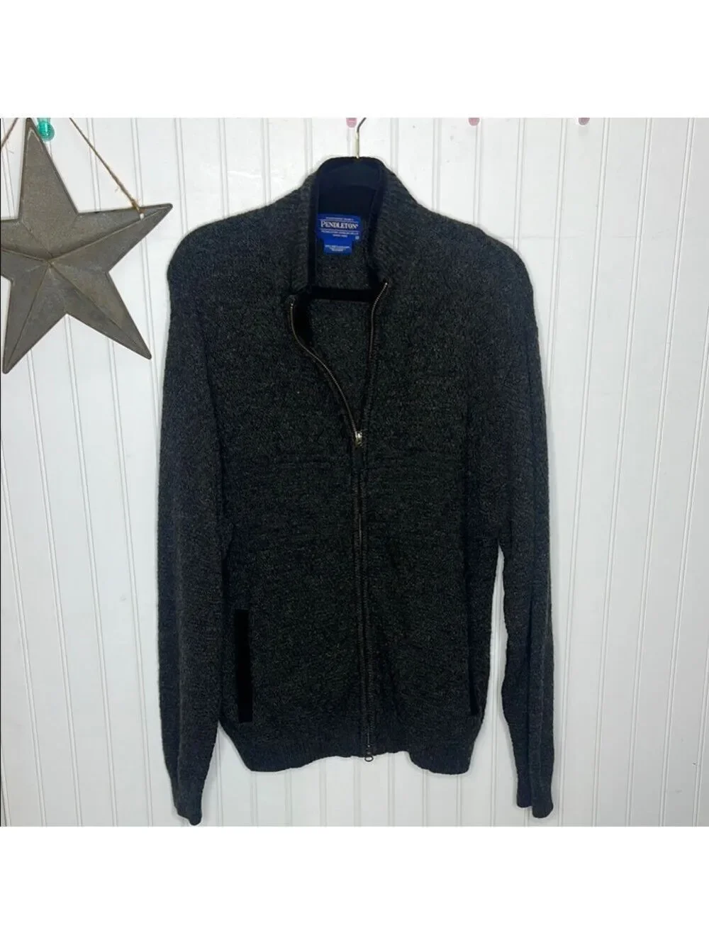 Pendleton Gray Zip Up Sweater